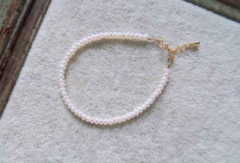 淡水珍珠手鏈 鈕扣珍珠