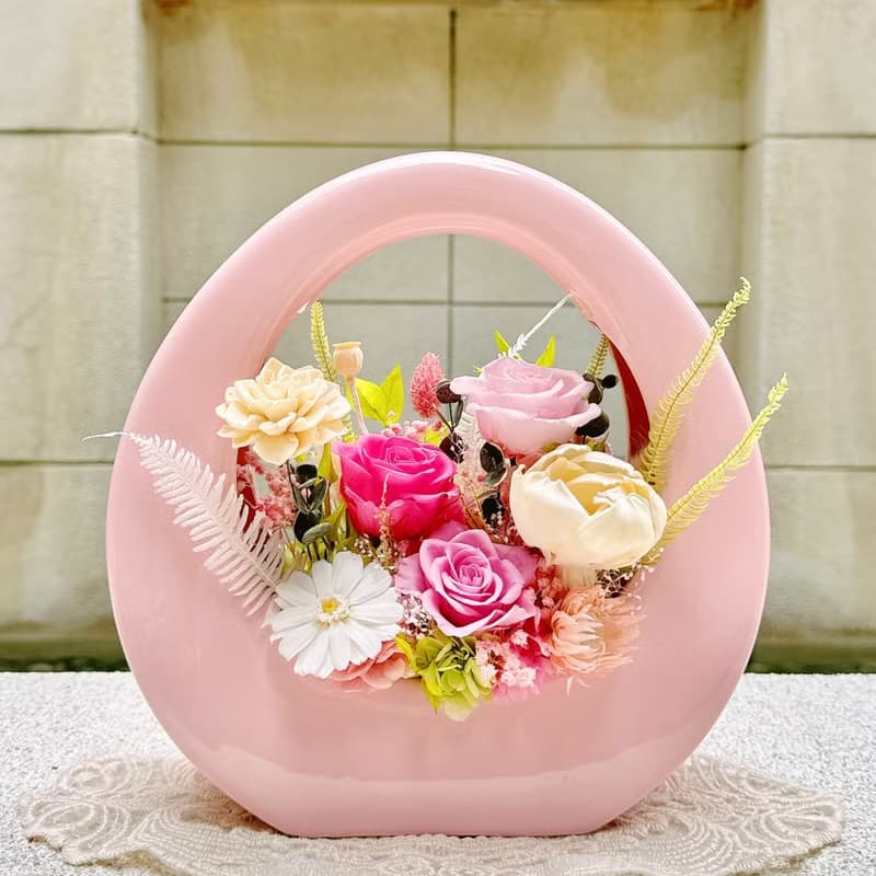 圓形提籃/花園/永生花/乾燥花/擴香/桌花/盆花