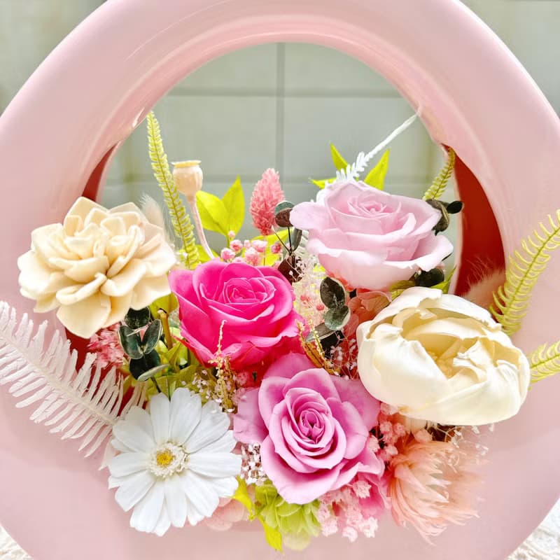 圓形提籃/花園/永生花/乾燥花/擴香/桌花/盆花