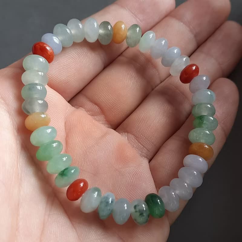 緬甸翡翠多寶飛碟珠手串珠串 | 天然緬甸翡翠玉器