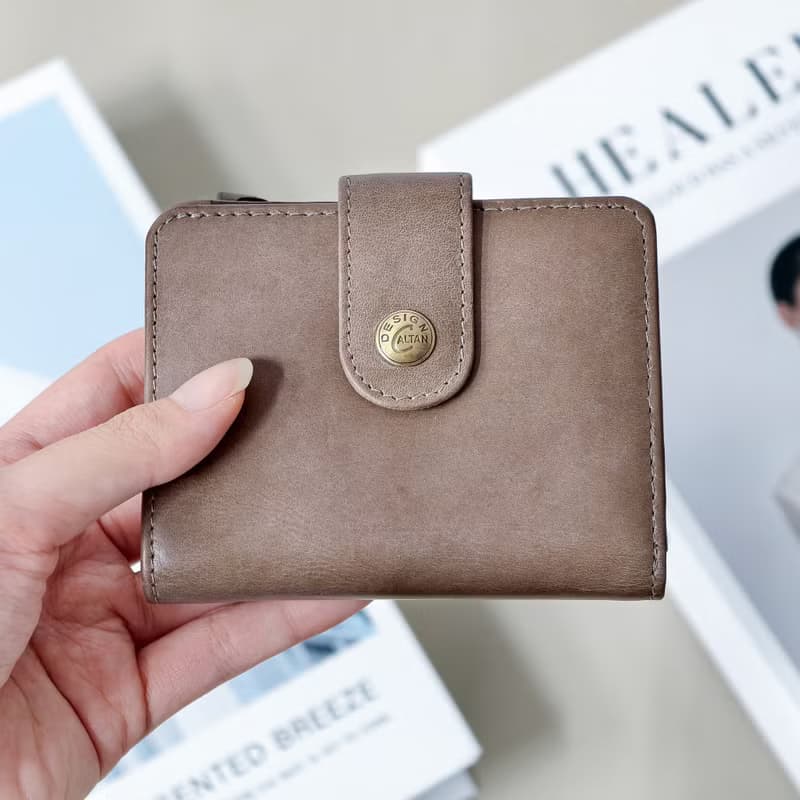 【24hr快速出貨】扣式時尚中夾-074349 五色 錢包 短夾 小皮夾