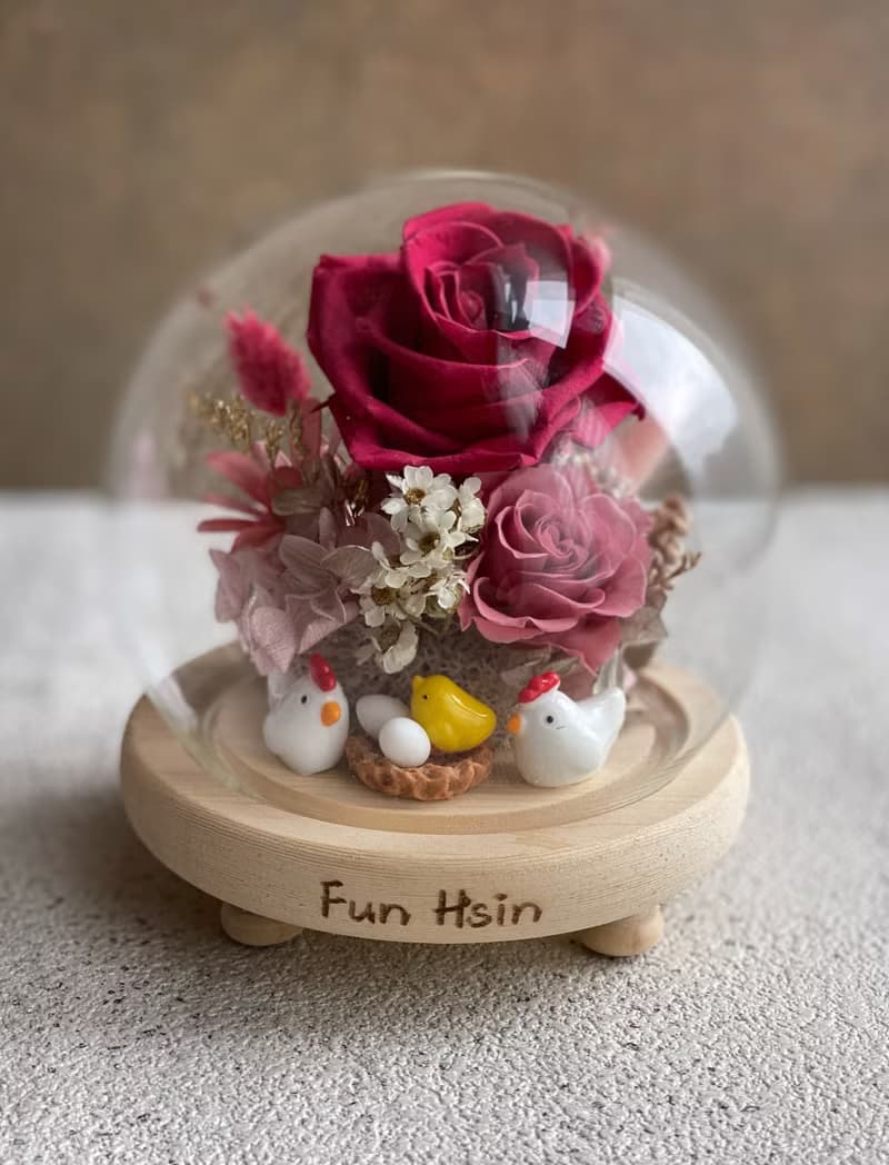 帶路雞 玻璃球 交換禮物 結婚禮物 入厝禮 起家雞 不凋花 永生花