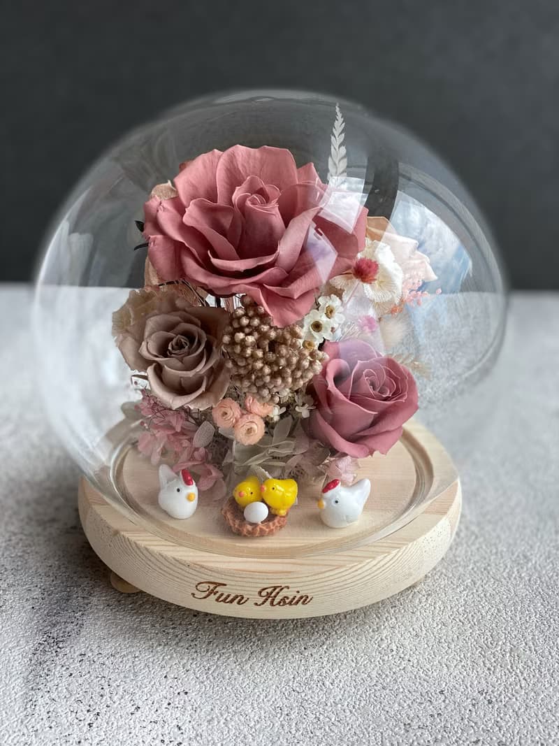 帶路雞 玻璃球 交換禮物 結婚禮物 入厝禮 起家雞 不凋花 永生花