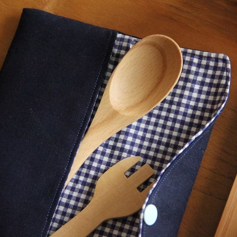 文青風環保筷袋 ~沉穩藍 收納包.環保筷袋.手作餐具袋