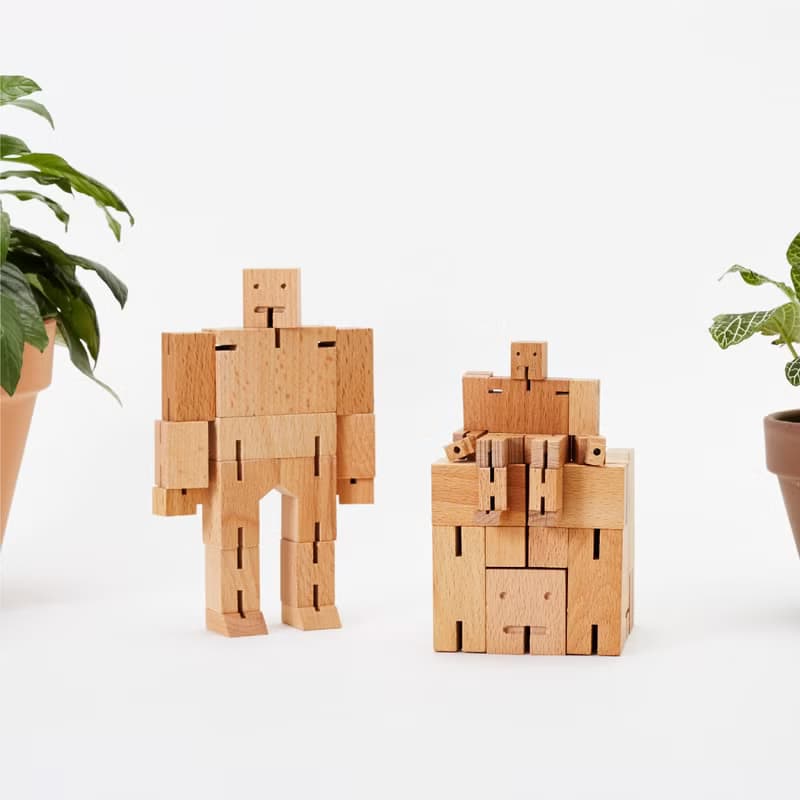 Cubebot 酷比人【樸實木三件組】木製變形積木機器人益智玩具禮物