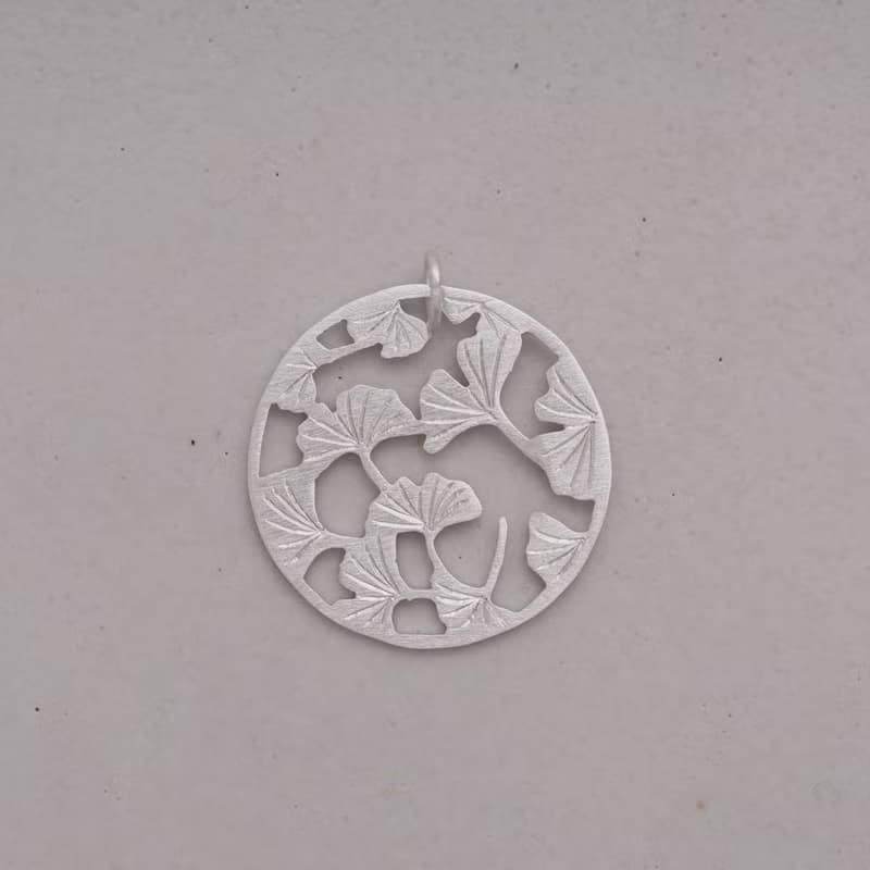 ni.kou 純銀 銀杏 項鍊