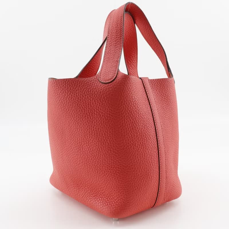 【日本直送】エルメス HERMES ピコタンロック18 PM ハンドバッグ トリヨンクレマンス ローズテキサス ピンク/シルバー金具 Y レディース【中古】