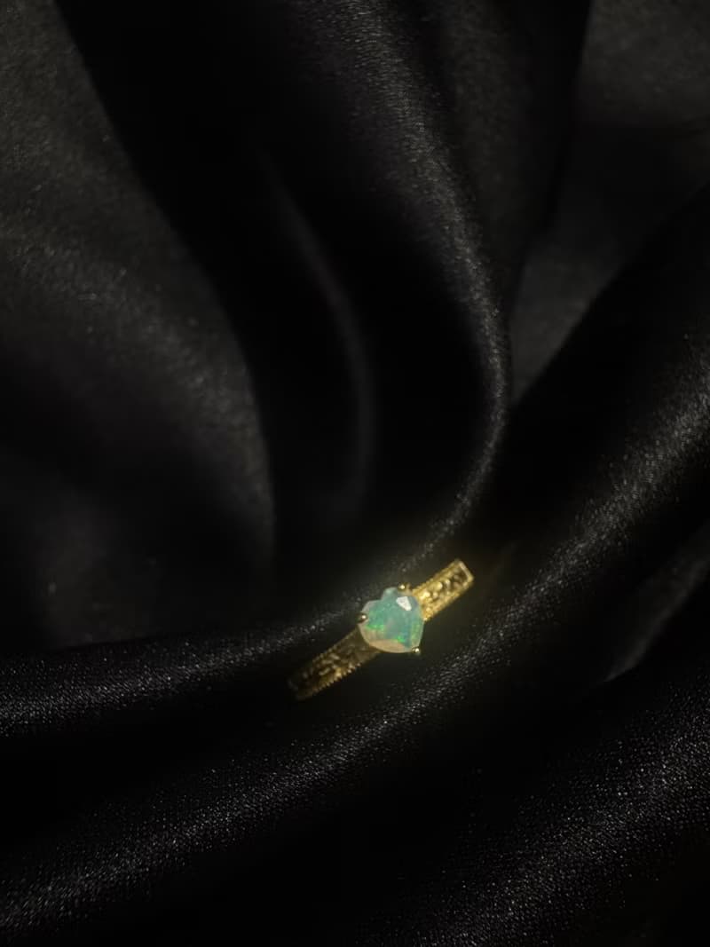 致愛。愛心 歐泊 戒指 925銀 opal s925 silver 925銀 純銀 戒指