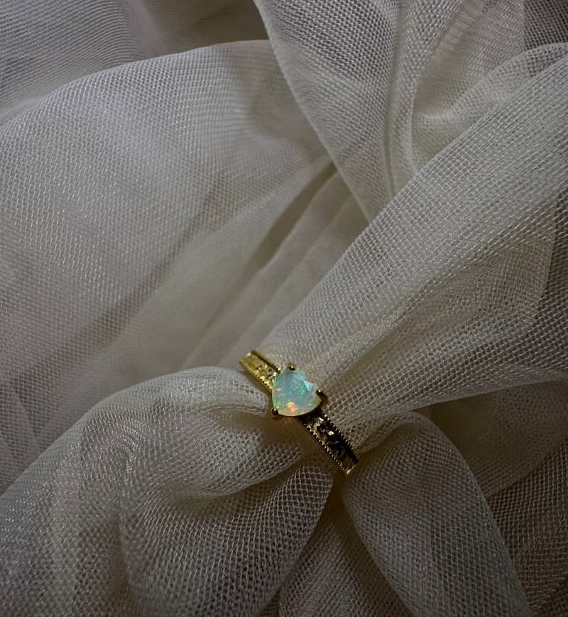 致愛。愛心 歐泊 戒指 925銀 opal s925 silver 925銀 純銀 戒指