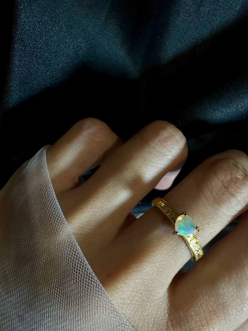 致愛。愛心 歐泊 戒指 925銀 opal s925 silver 925銀 純銀 戒指