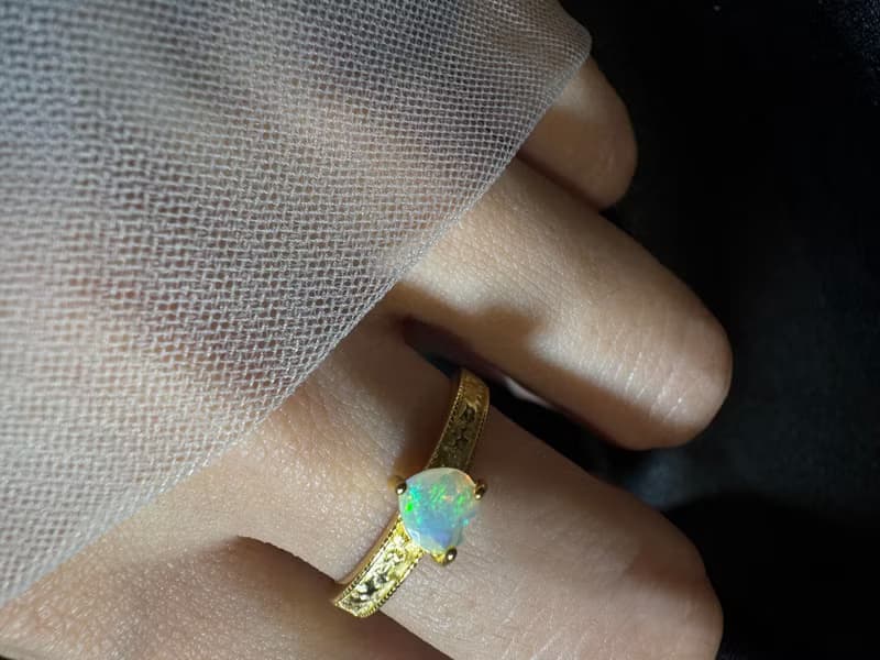 致愛。愛心 歐泊 戒指 925銀 opal s925 silver 925銀 純銀 戒指