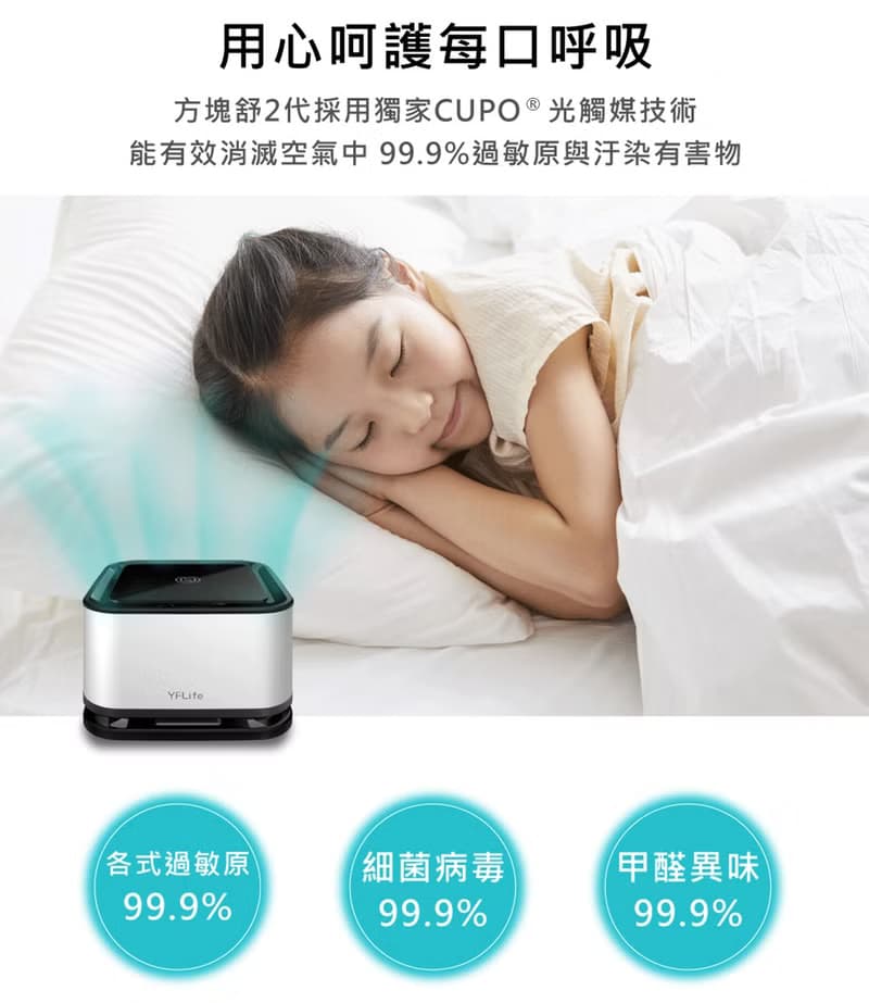 AIRbox G2 方塊舒2代 車用光觸媒空氣淨化器 經典白