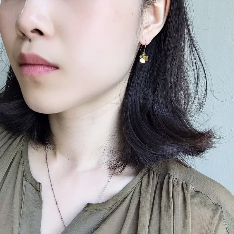 黃銅耳環_朵朵開(可改夾)