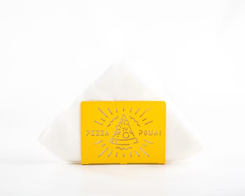 Napkin holder Pizza Powa. Trendy centre piece. Kitchen decor