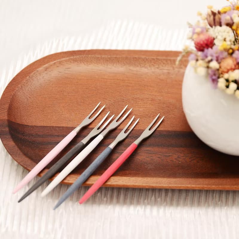 葡萄牙 Cutipol | GOA / 紅銀12CM迷你水果叉四件組