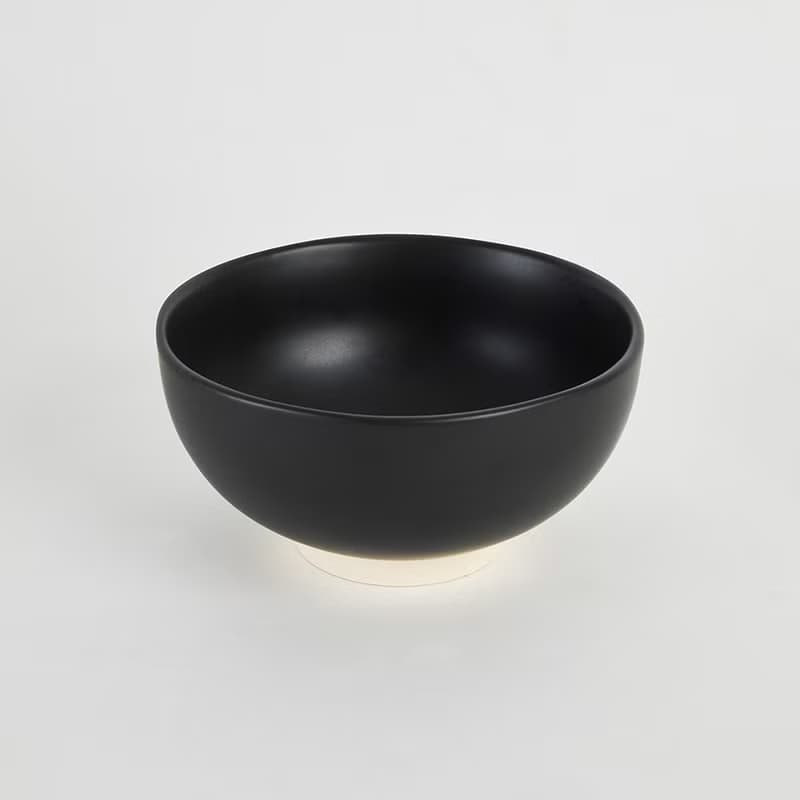 KOGA 許家陶器品 陶質六角大碗 (尖山黑)