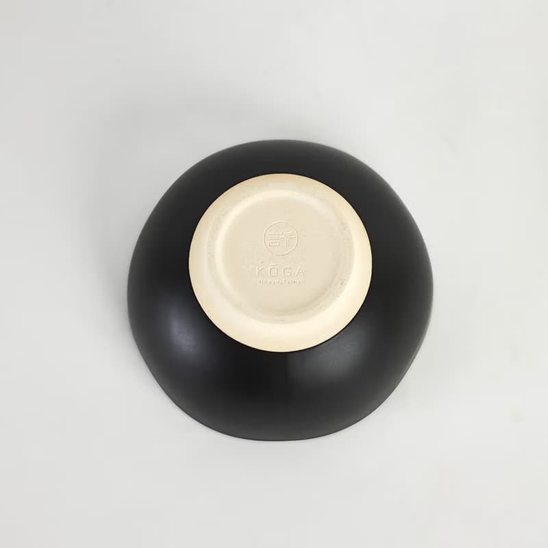 KOGA 許家陶器品 陶質六角大碗 (尖山黑)