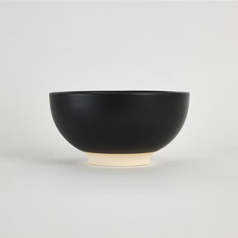 KOGA 許家陶器品 陶質六角大碗 (尖山黑)