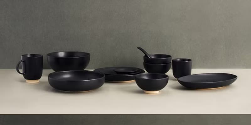 KOGA 許家陶器品 陶質六角大碗 (尖山黑)