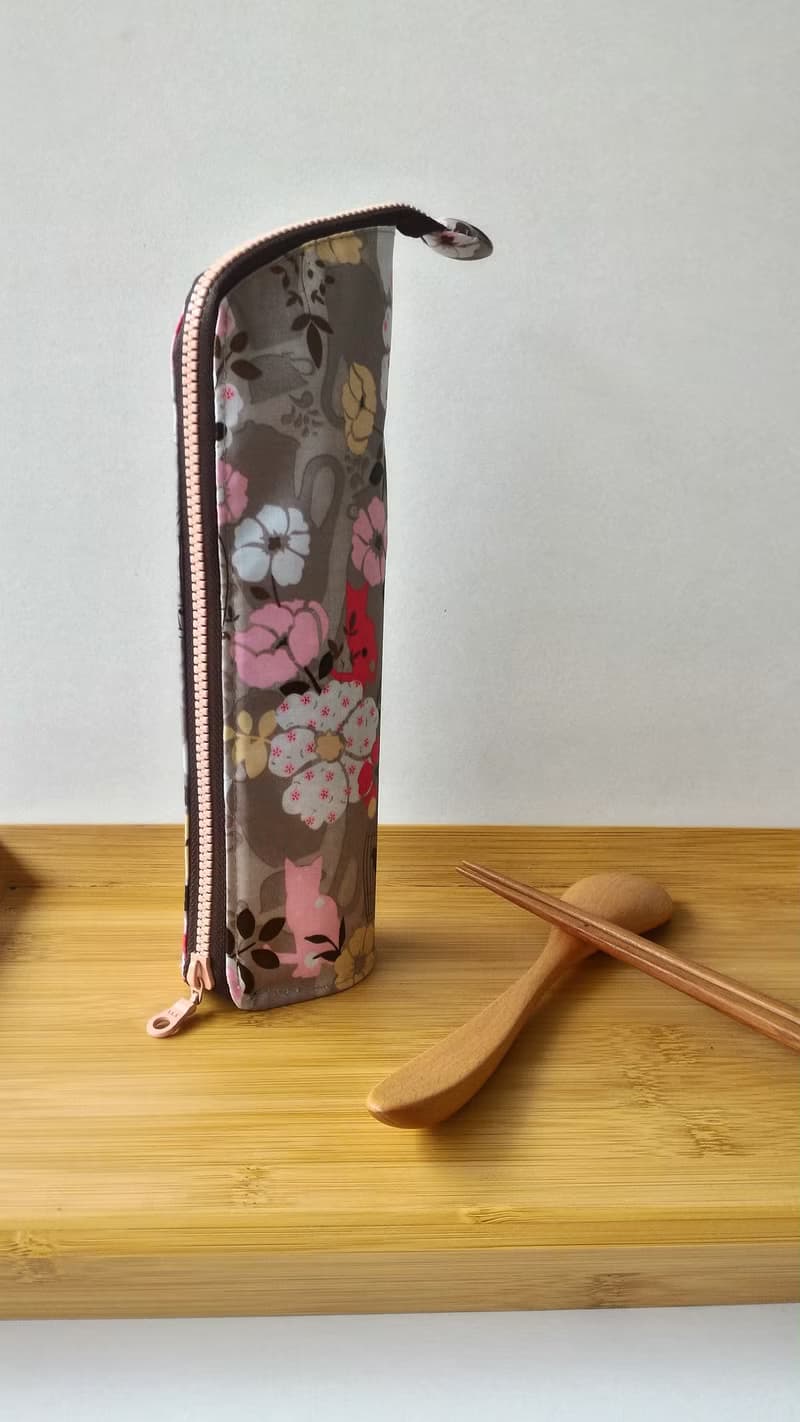 花花直立式防水餐具袋