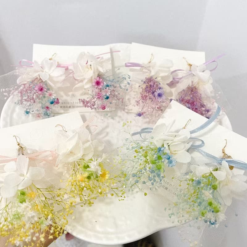 【耳環】永生小星花蕾絲花束耳環 8/11紫苑花屋FB直播介紹