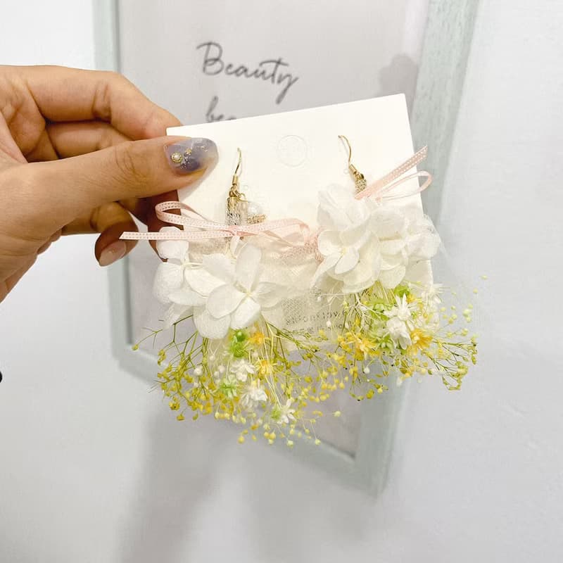 【耳環】永生小星花蕾絲花束耳環 8/11紫苑花屋FB直播介紹