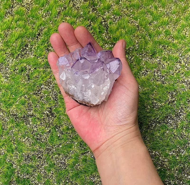 招財開運-天然冰透夢幻紫晶花簇 紫水晶 辦公室 風水擺件快速出貨