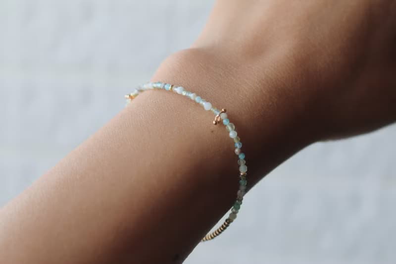 八月誕生石 橄欖石 磷灰石 手鍊 天然石 - 必勝 -