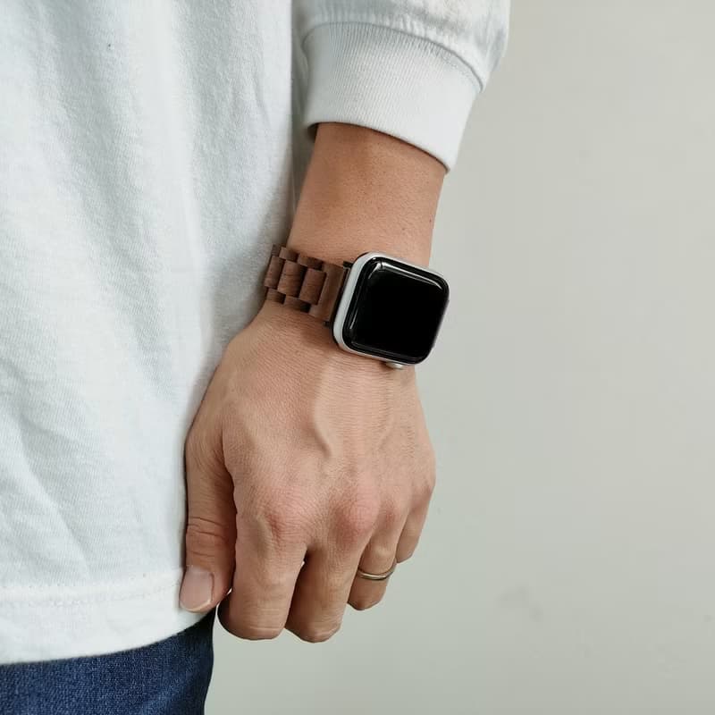 【木製バンド】EINBAND AppleWatch アップルウォッチ 天然木バンド 木のベルト 20mm【クルミ】