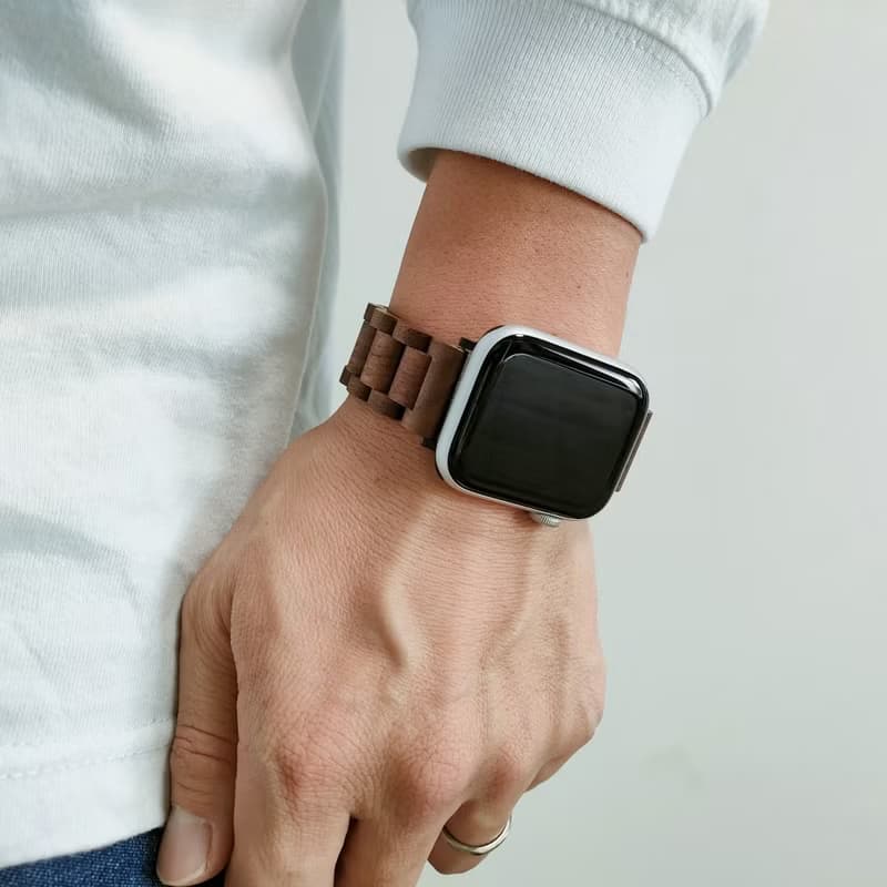 【木製バンド】EINBAND AppleWatch アップルウォッチ 天然木バンド 木のベルト 20mm【クルミ】