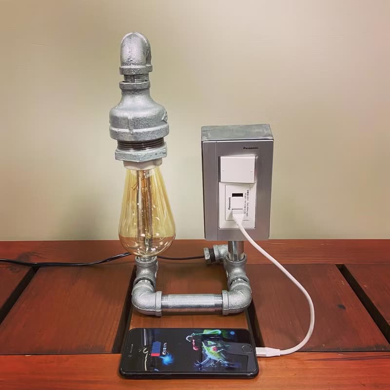 【送禮首選】手作USB充電鎢絲燈 工業風水管燈 【郵筒造型】