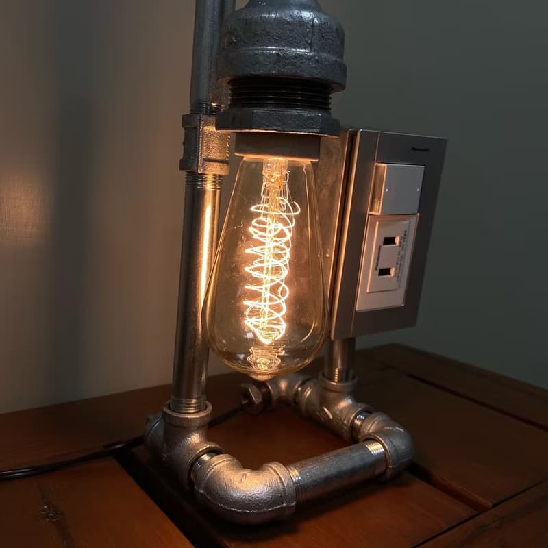 【送禮首選】手作USB充電鎢絲燈 工業風水管燈 【郵筒造型】