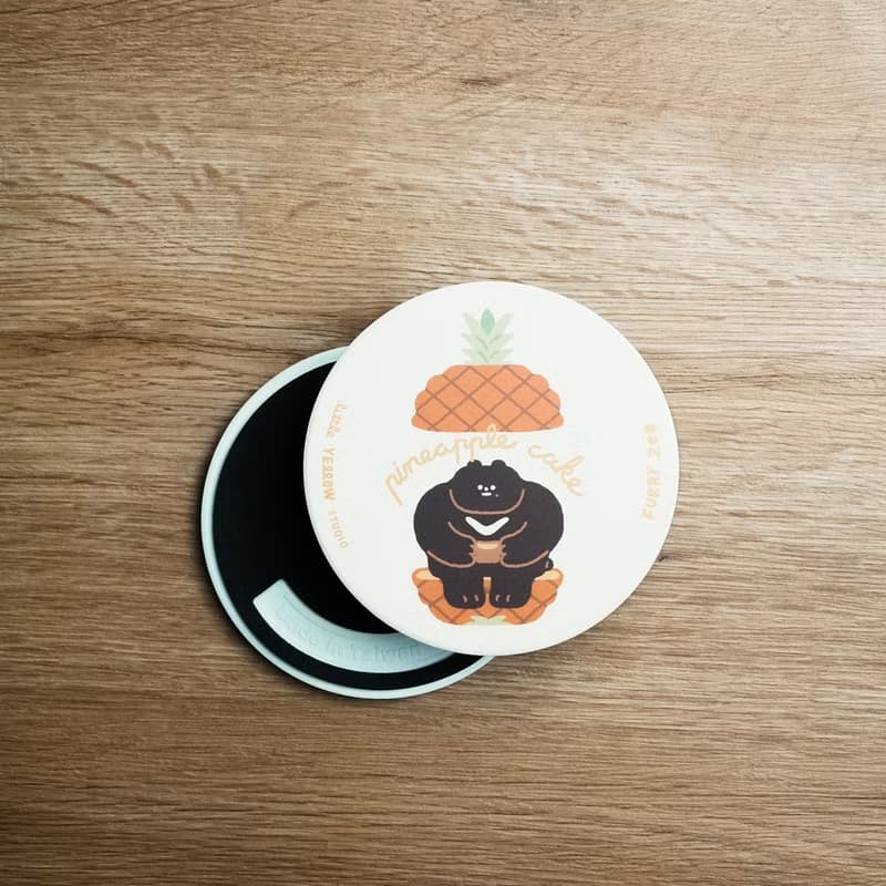 Furry Zoo 陶瓷吸水杯墊 - 麻辣鍋熊 / 鳳梨黑熊 / 招財貓