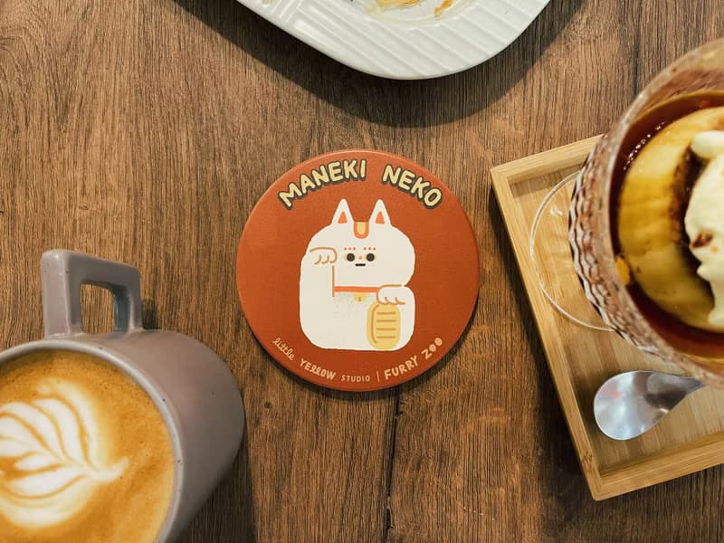 Furry Zoo 陶瓷吸水杯墊 - 麻辣鍋熊 / 鳳梨黑熊 / 招財貓