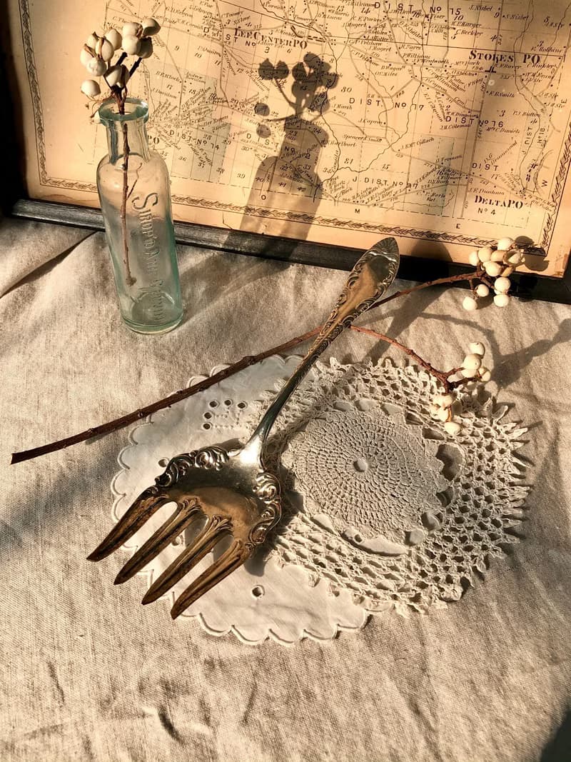 百年古董 1900年美國1881 Rogers鍍銀大叉子