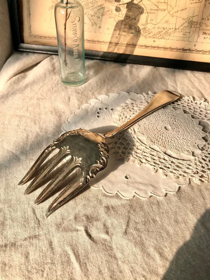 百年古董 1900年美國1881 Rogers鍍銀大叉子