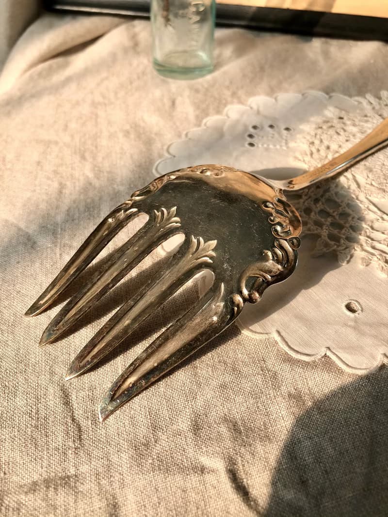 百年古董 1900年美國1881 Rogers鍍銀大叉子