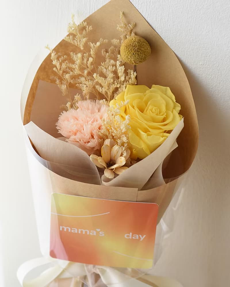 Mother's Day Preserved Rose and Carnation Bouquet ( S size )