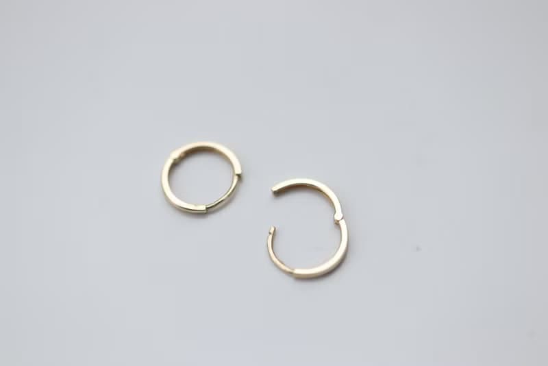 14K 12mm圓耳扣耳環 (內徑10mm) (單個)