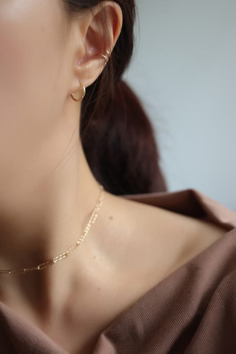 14K 12mm圓耳扣耳環 (內徑10mm) (單個)