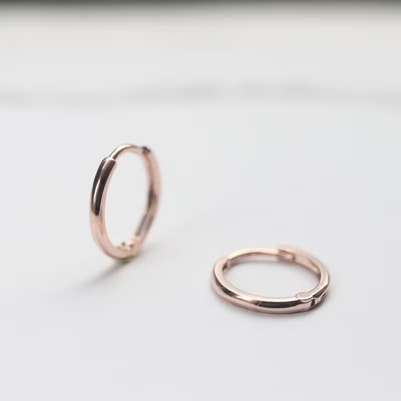14K 12mm圓耳扣耳環 (內徑10mm) (單個)
