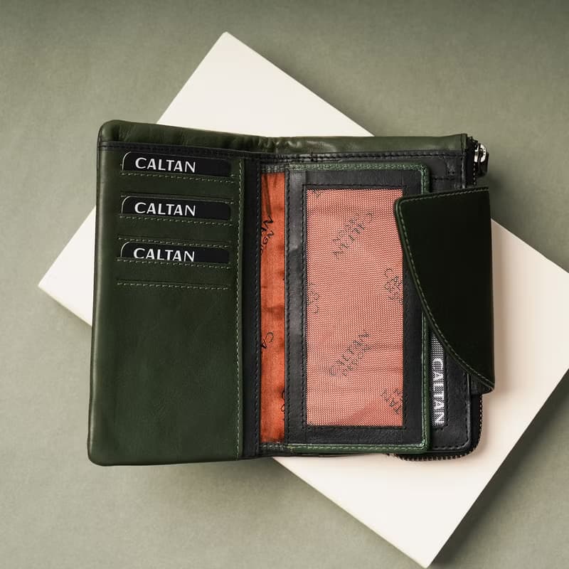 【24hr快速出貨】真皮撞色中夾-075259bk/gr 母錢包