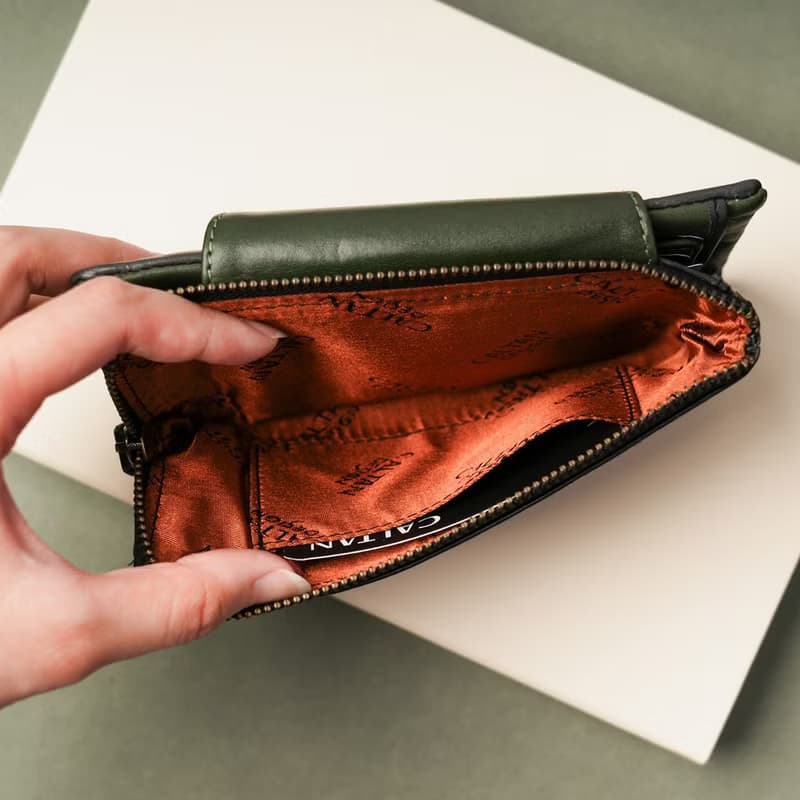 【24hr快速出貨】真皮撞色中夾-075259bk/gr 母錢包