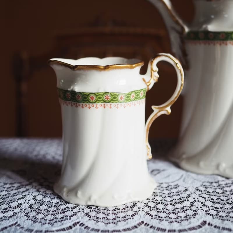19世紀法國古董 LIMOGES 茶壺和奶壺 套裝