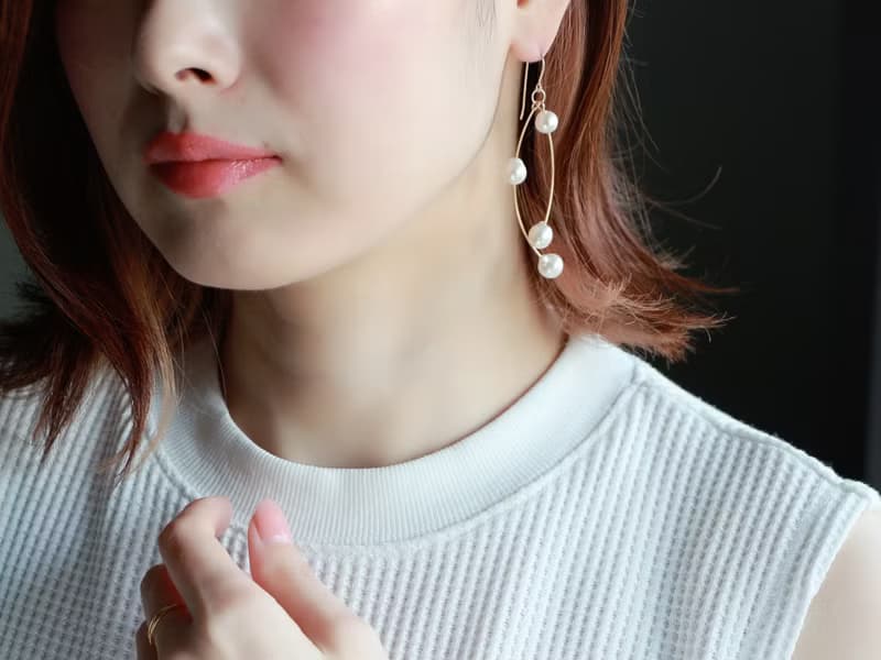 14kgf-whip pearl pierced earrings/can change to clip-on