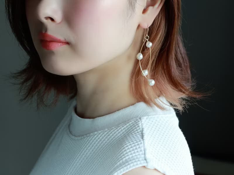 14kgf-whip pearl pierced earrings/can change to clip-on