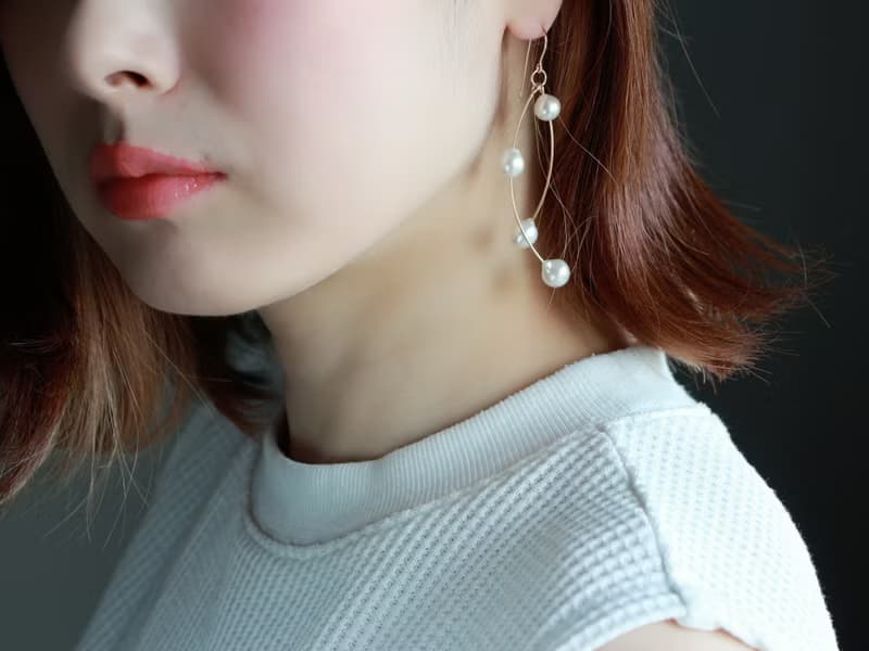 14kgf-whip pearl pierced earrings/can change to clip-on