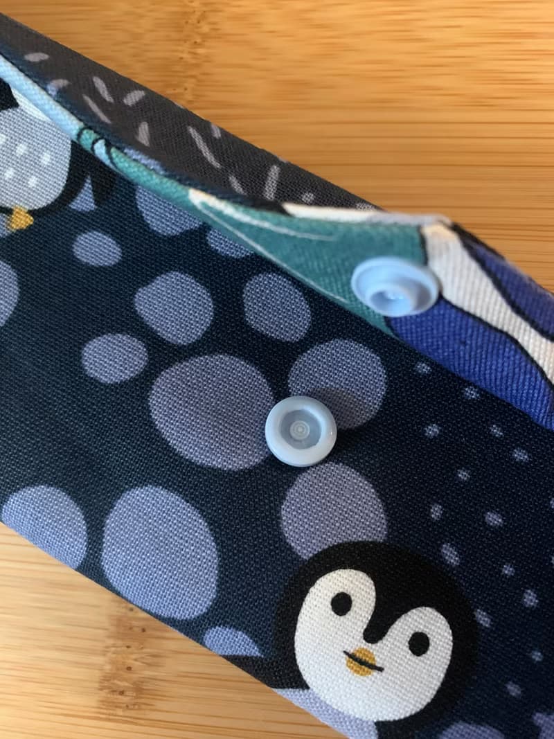 文青風環保純棉筷袋  企鵝想飛 沈穩藍 日本 潮物 收納 手作餐具