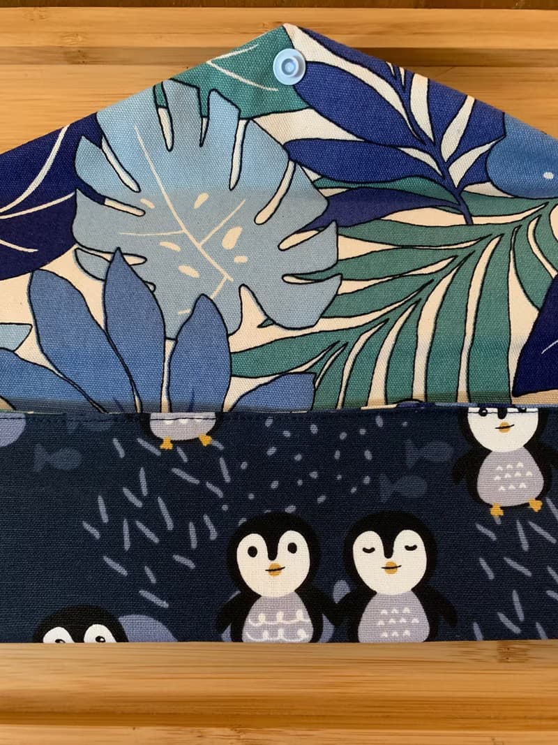 文青風環保純棉筷袋  企鵝想飛 沈穩藍 日本 潮物 收納 手作餐具