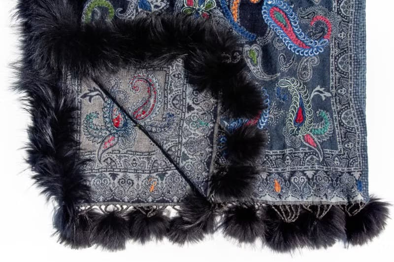 水煮羊毛披肩/針織圍巾/刺繡圍巾/羊絨披巾/喀什米爾Cashmere-花